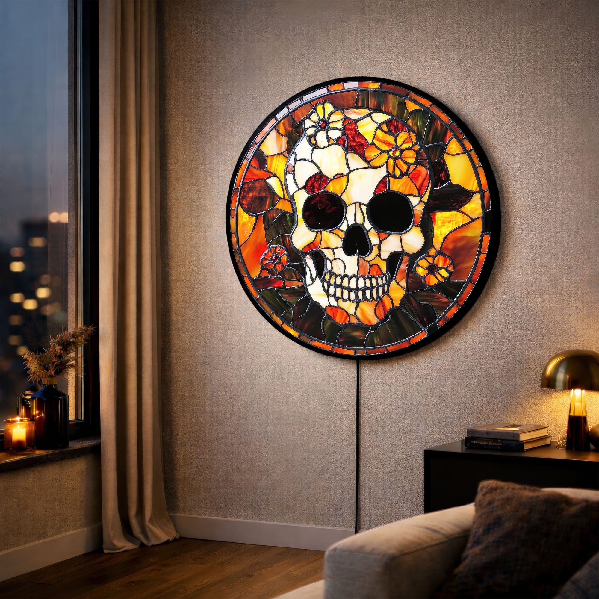 Artronauts Glass Print SKULL - Lumi™ LED Glass Wall Art