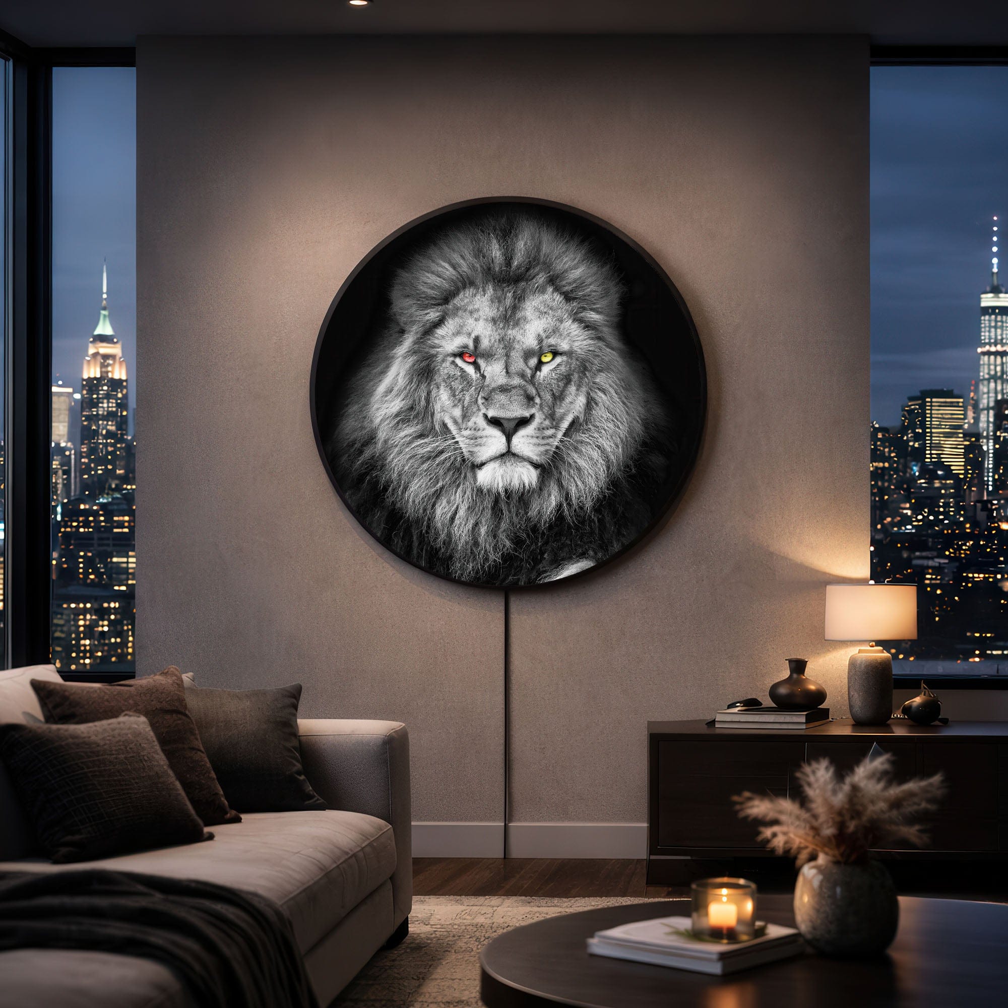 Artronauts Glass Print LION - Lumi™ LED Glass Wall Art