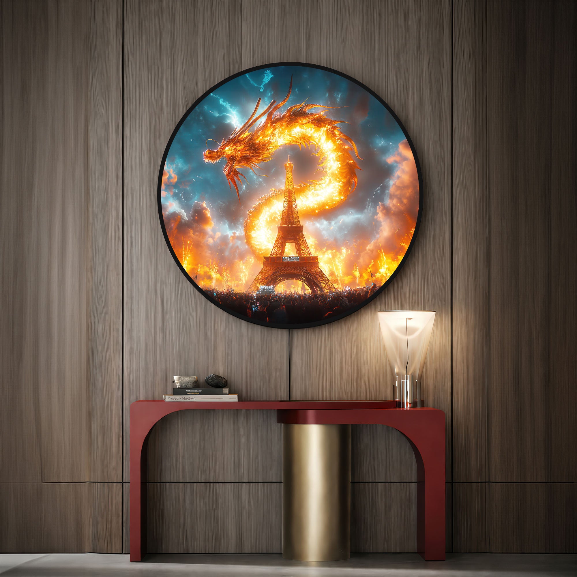 EIFFEL DRAGON - Lumi™ LED Glass Wall Art