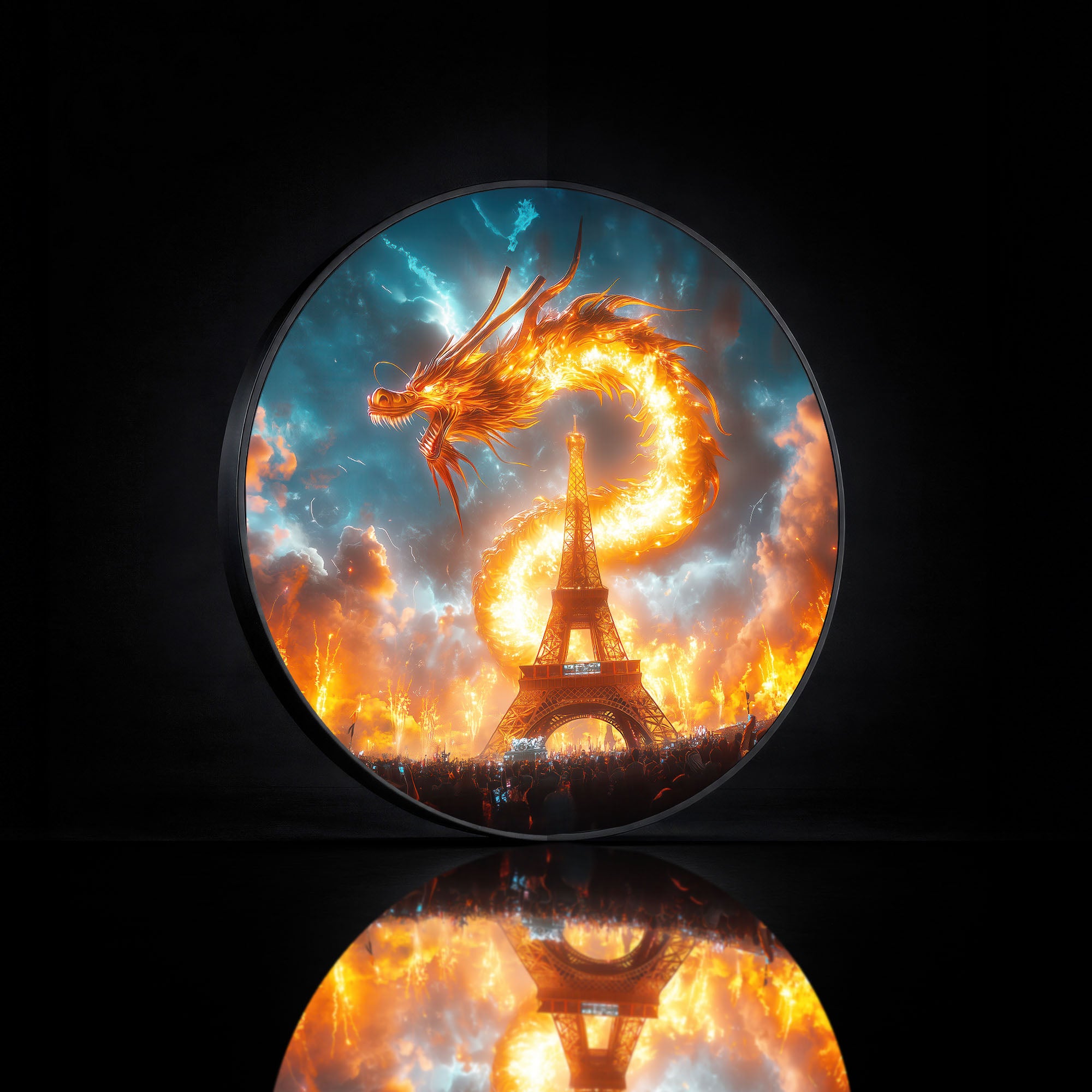 EIFFEL DRAGON - Lumi™ LED Glass Wall Art
