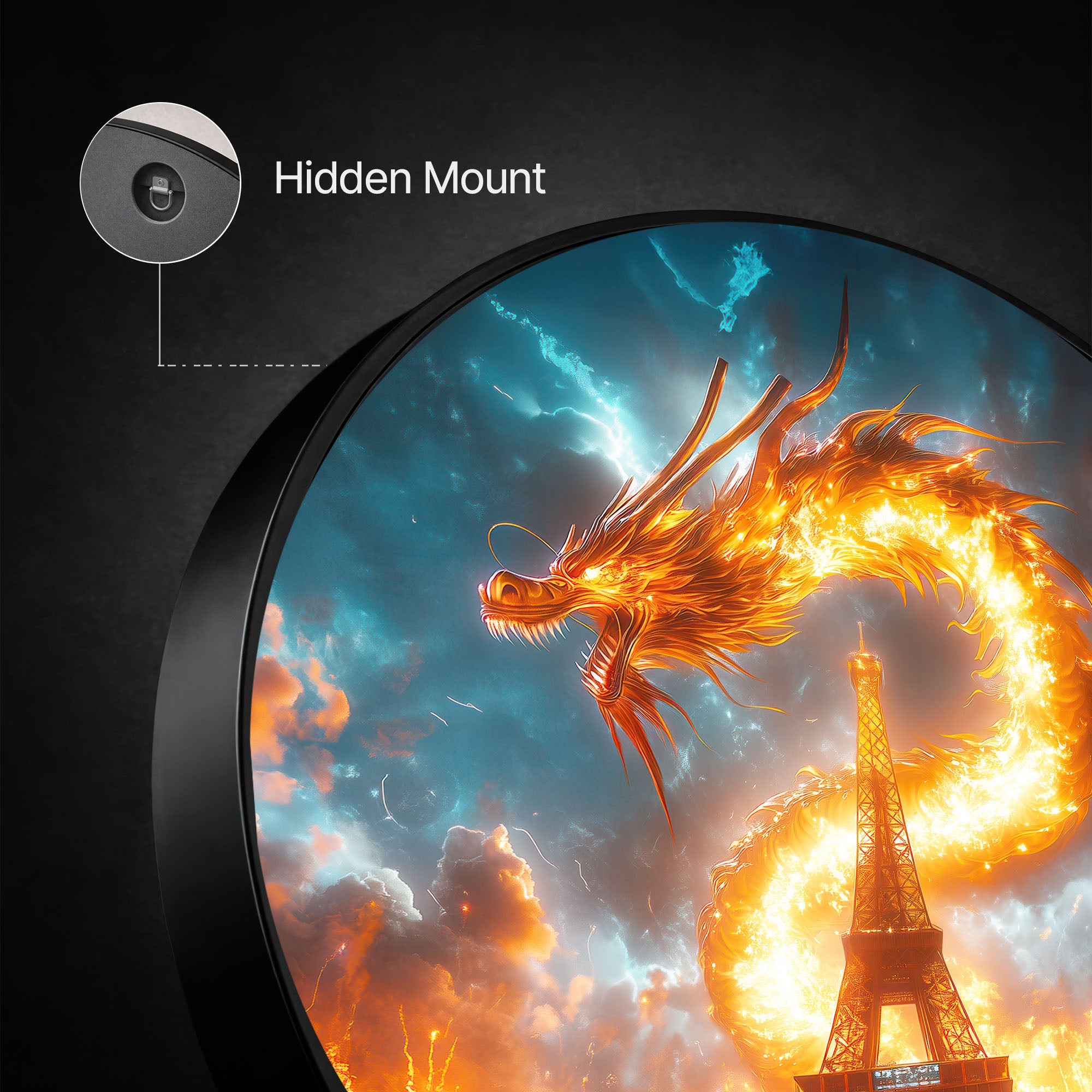 EIFFEL DRAGON - Lumi™ LED Glass Wall Art