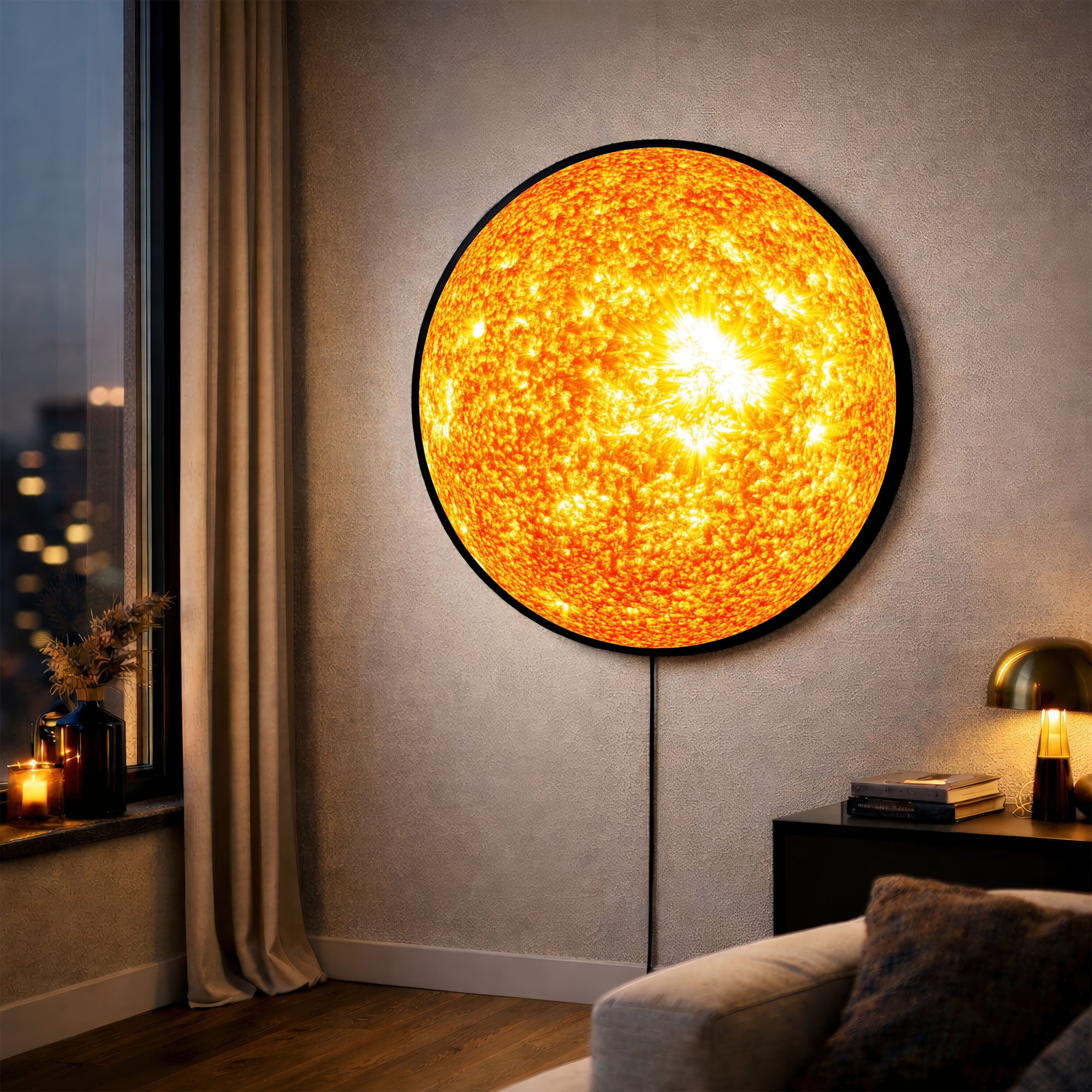 THE SUN - Lumi™ LED Glass Wall Art