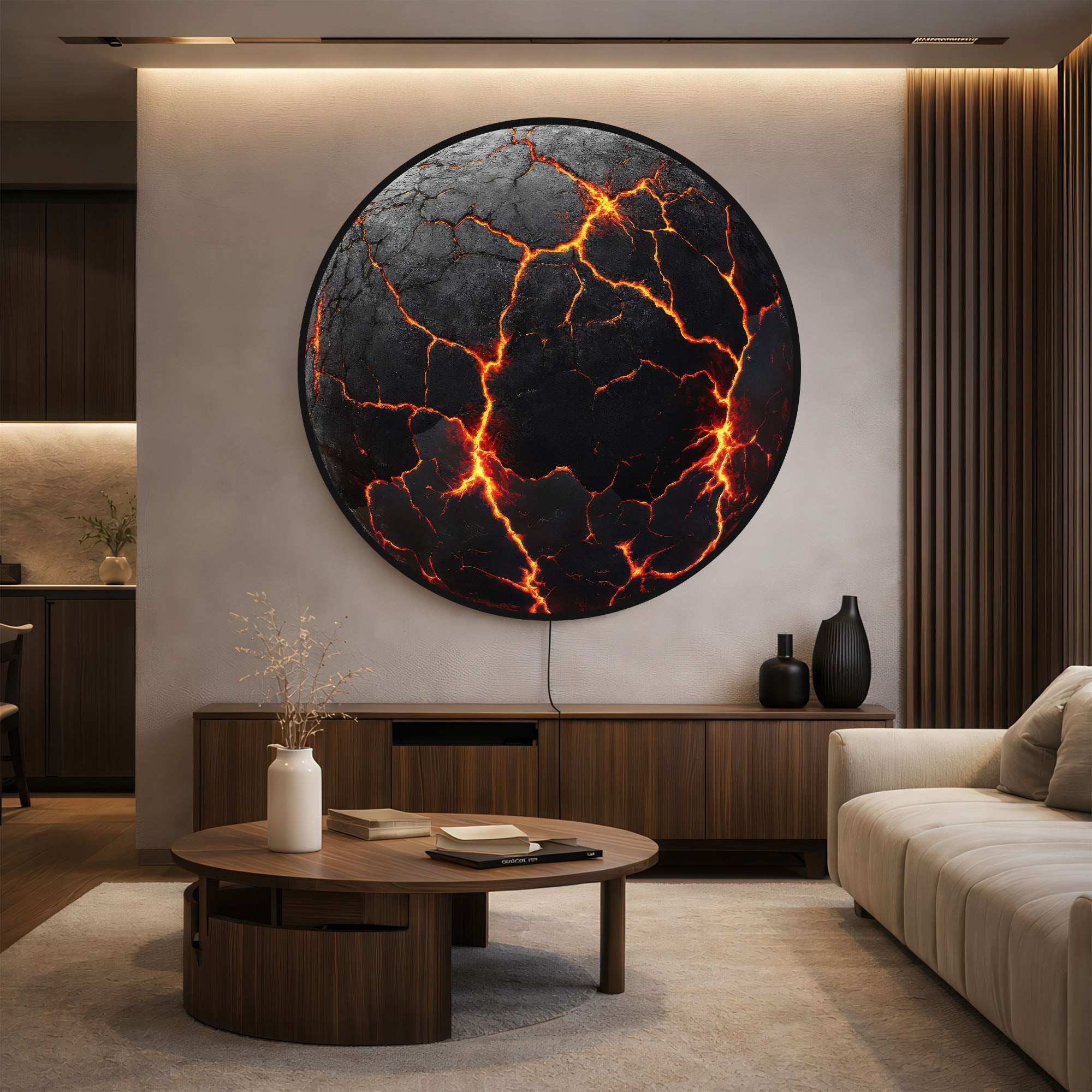 THE LAVA  - Lumi™ LED Glass Wall Art