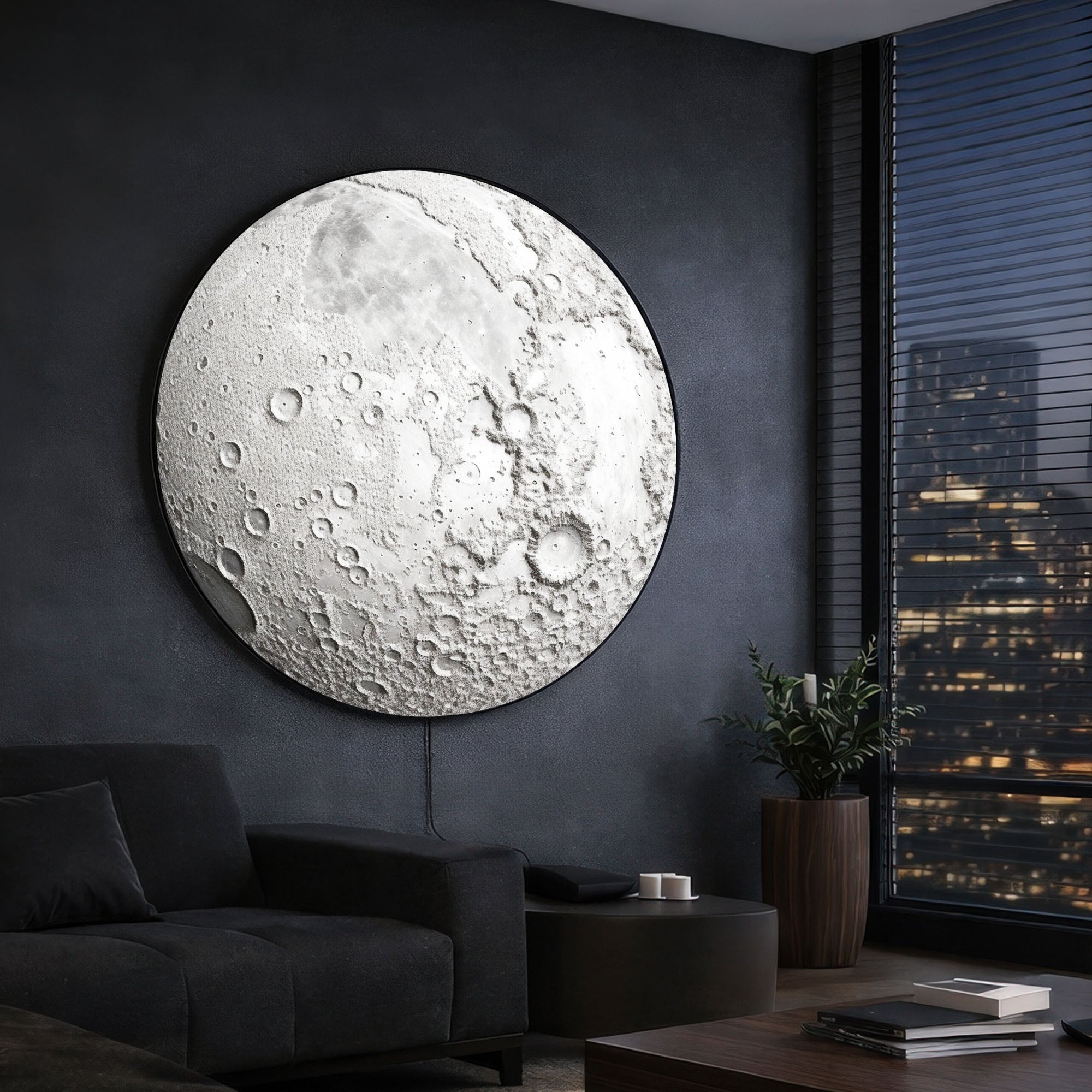 THE MOON II  - Lumi™ LED Glass Wall Art