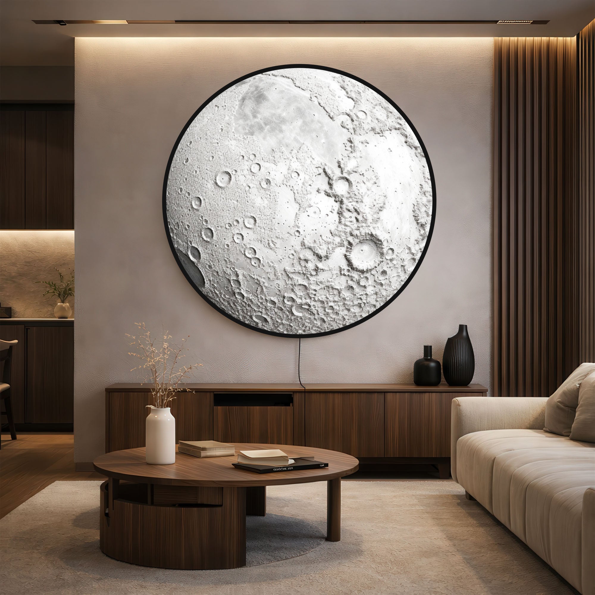 THE MOON II  - Lumi™ LED Glass Wall Art