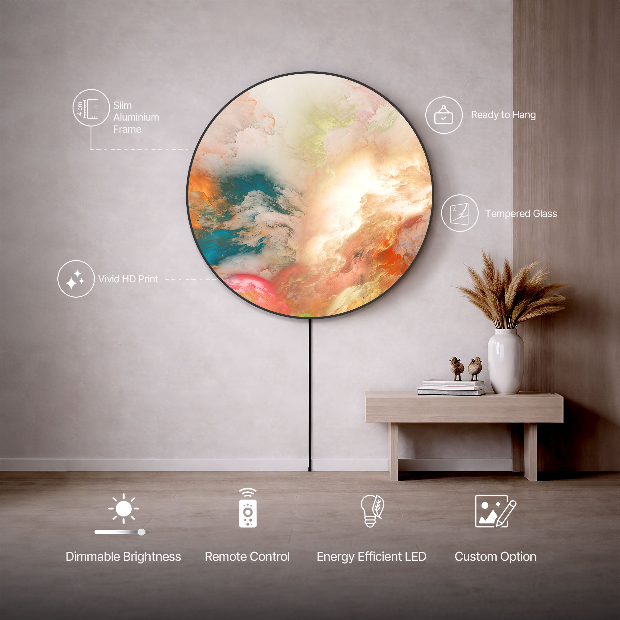 CHAOS - Lumi™ LED Glass Wall Art