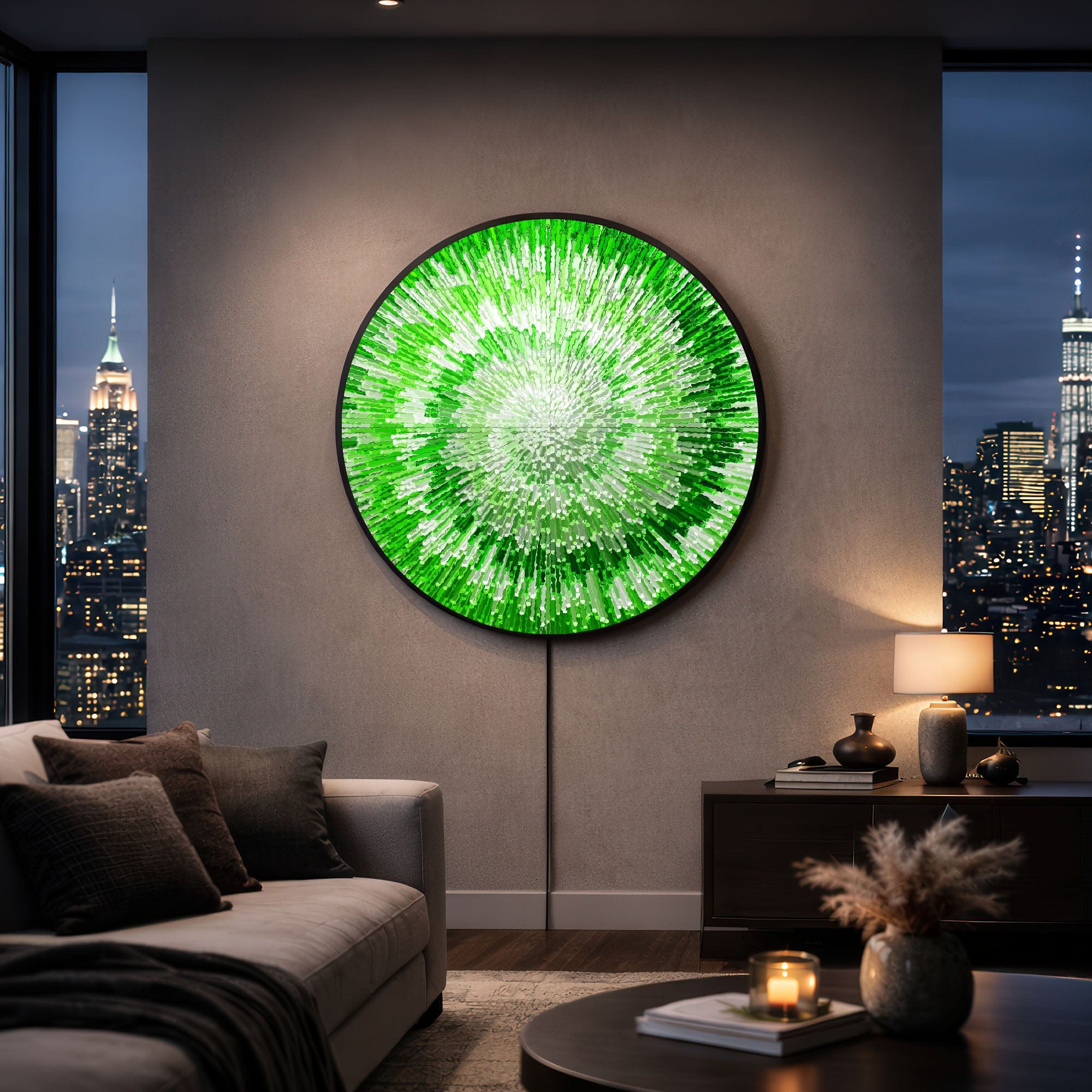 Artronauts Glass Print NOVA GREEN - Lumi™ LED Glass Wall Art