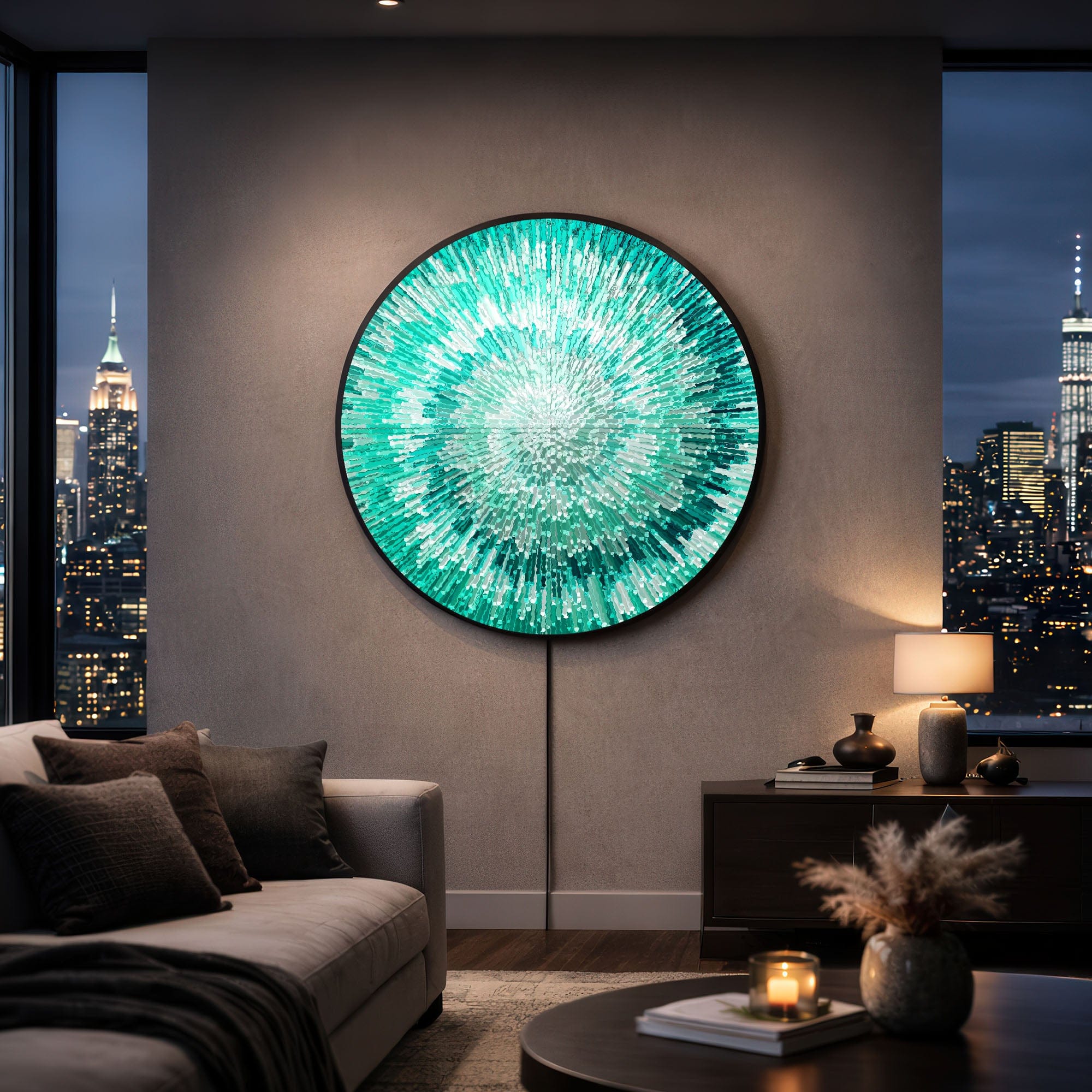 Artronauts Glass Print NOVA AQUA - Lumi™ LED Glass Wall Art