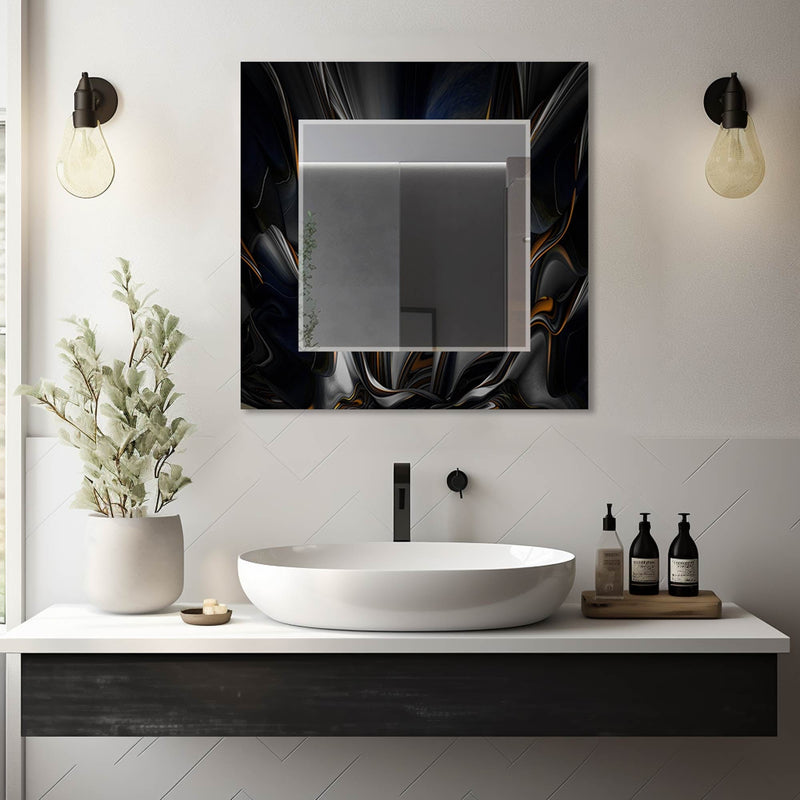 Artronauts Glass Print Abstract Floral Tempered Glass Mirror