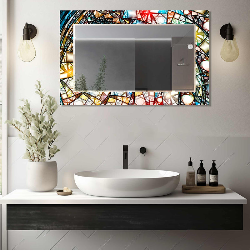 Artronauts Glass Print Coloured Pieces Tempered Glass Mirror
