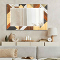 Artronauts Glass Print Wooden Design Tempered Glass Mirror