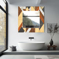 Artronauts Glass Print Wooden Design Tempered Glass Mirror