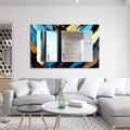 Artronauts Glass Print Floral Abstract Blue Tempered Glass Mirror