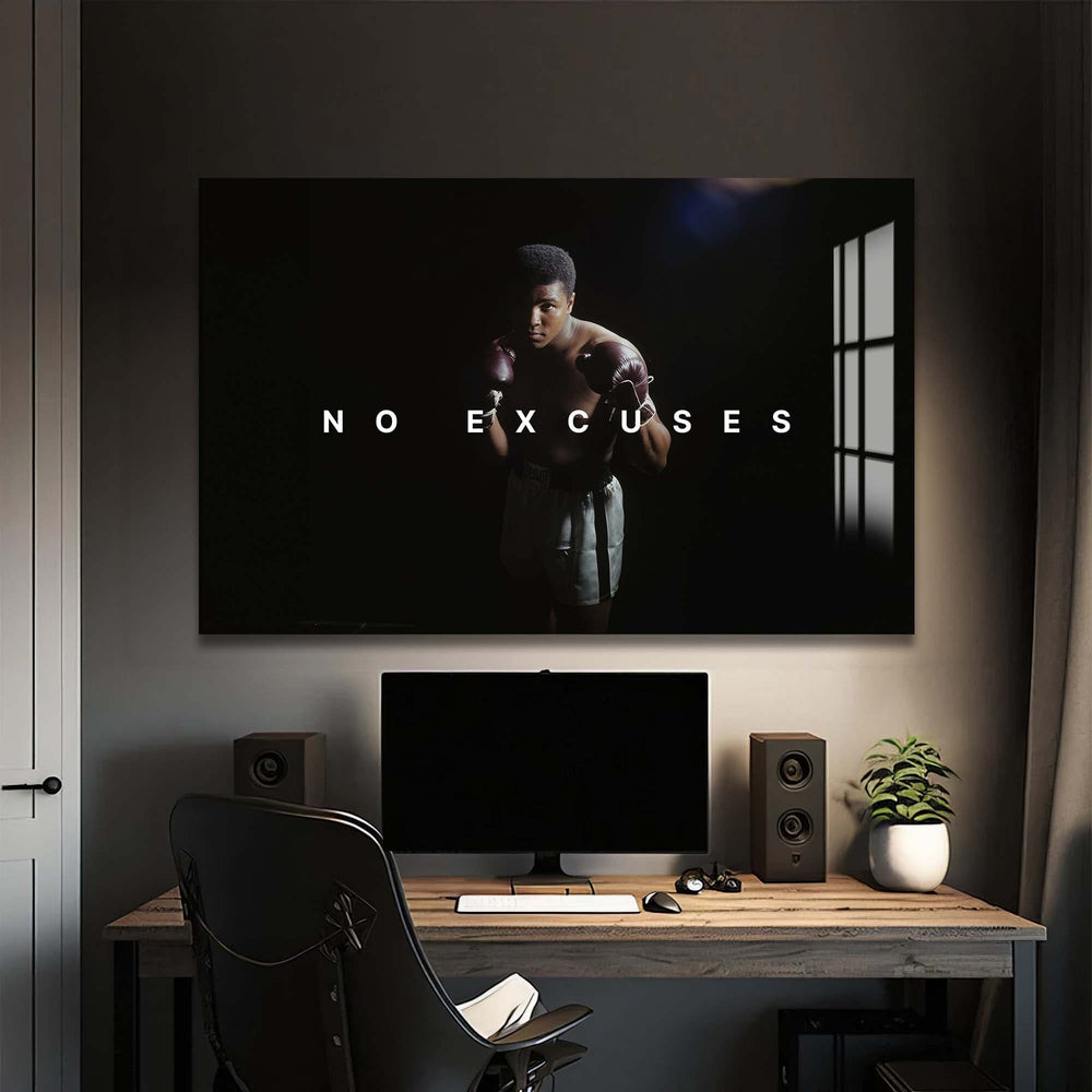 Artronauts Glass Print Muhammad Ali - No Excuse