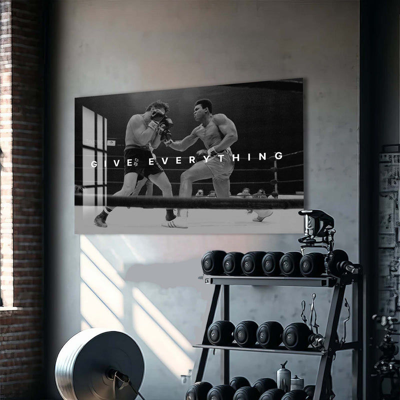 Artronauts Glass Print Muhammad Ali - Give Everything