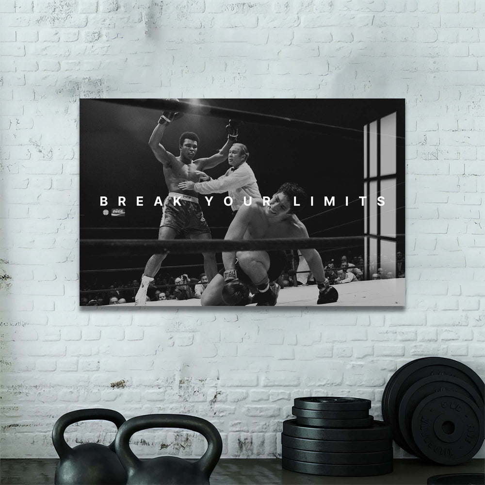 Artronauts Glass Print Muhammad Ali - Break Your Limits