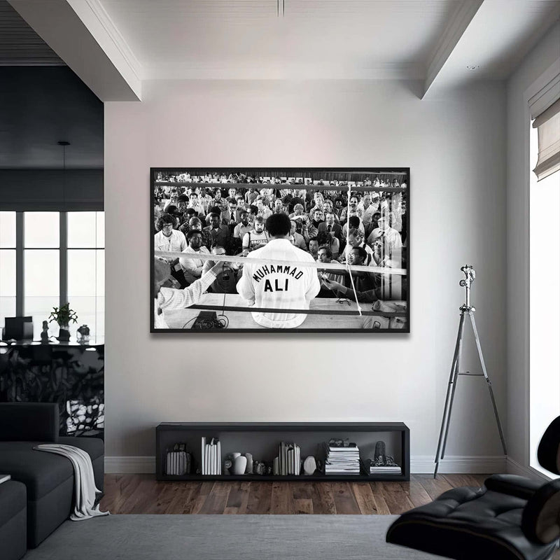 Artronauts Glass Print 72x46 cm | 28.3"x18.1" / Black Muhammad Ali - Press