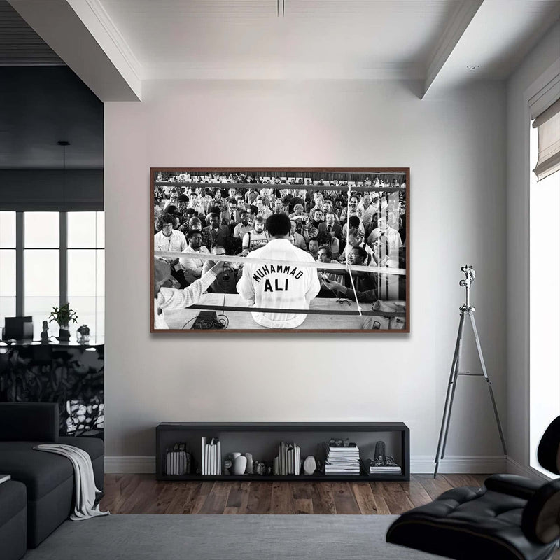 Artronauts Glass Print 72x46 cm | 28.3"x18.1" / Walnut Muhammad Ali - Press