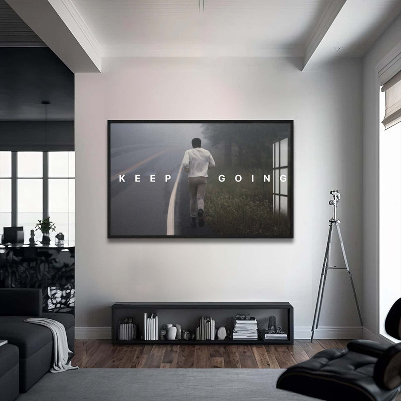 Artronauts Glass Print 72x46 cm | 28.3"x18.1" / Black Muhammad Ali - Keep Going