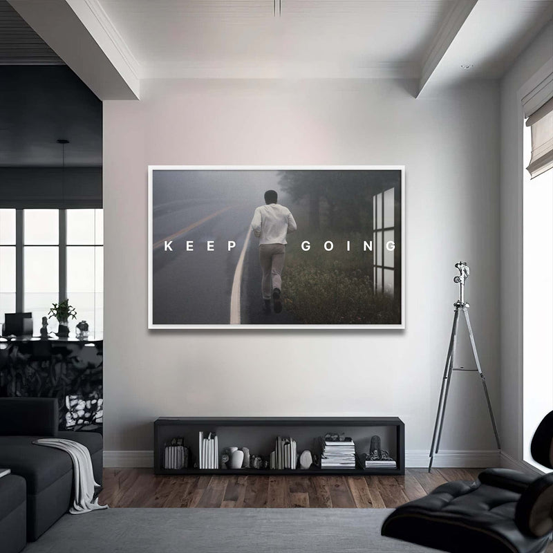 Artronauts Glass Print 72x46 cm | 28.3"x18.1" / White Muhammad Ali - Keep Going