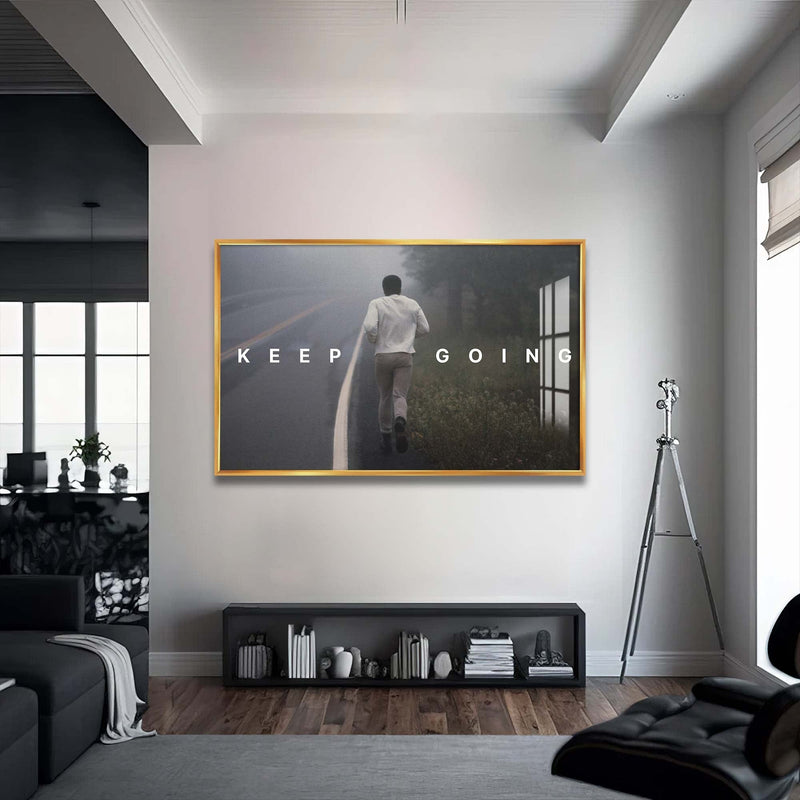 Artronauts Glass Print 72x46 cm | 28.3"x18.1" / Gold Muhammad Ali - Keep Going