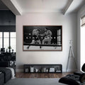 Artronauts Glass Print 72x46 cm | 28.3"x18.1" / Walnut Muhammad Ali - Stay Hungry