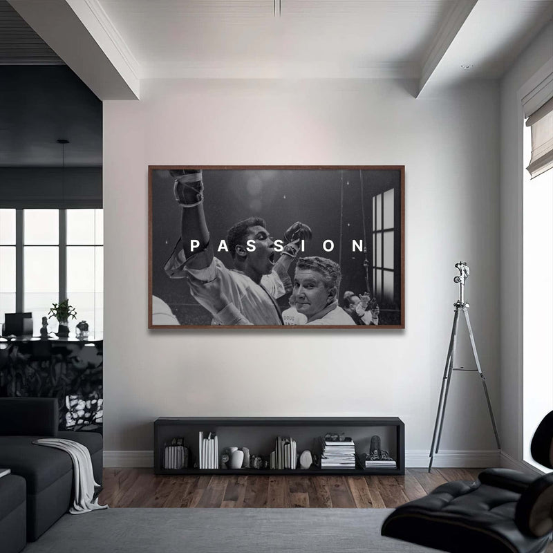 Artronauts Glass Print 72x46 cm | 28.3"x18.1" / Walnut Muhammad Ali - Passion