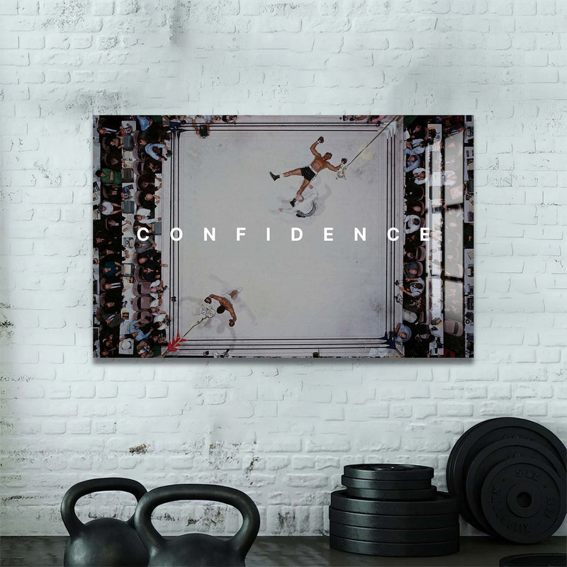 Artronauts Glass Print Muhammad Ali - Confidence