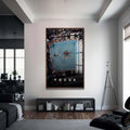 Artronauts Glass Print 72x46 cm | 28.3"x18.1" / Walnut Muhammad Ali - Focus