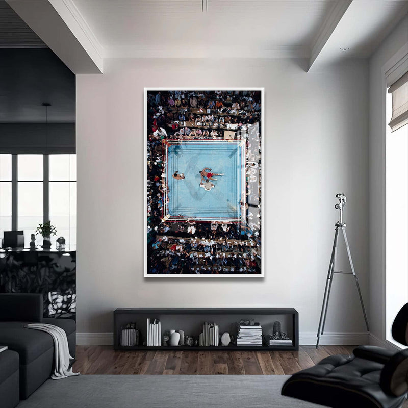 Artronauts Glass Print 72x46 cm | 28.3"x18.1" / White Muhammad Ali - vs George Foreman