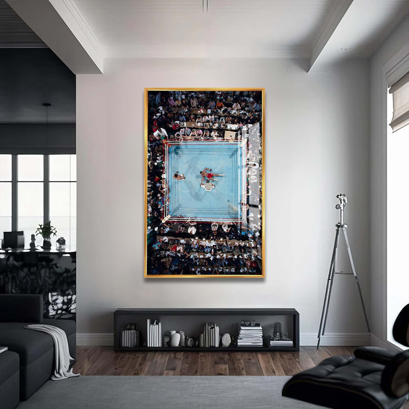 Artronauts Glass Print 72x46 cm | 28.3"x18.1" / Gold Muhammad Ali - vs George Foreman