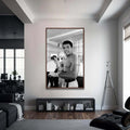Artronauts Glass Print 72x46 cm | 28.3"x18.1" / Walnut Muhammad Ali - Prepare