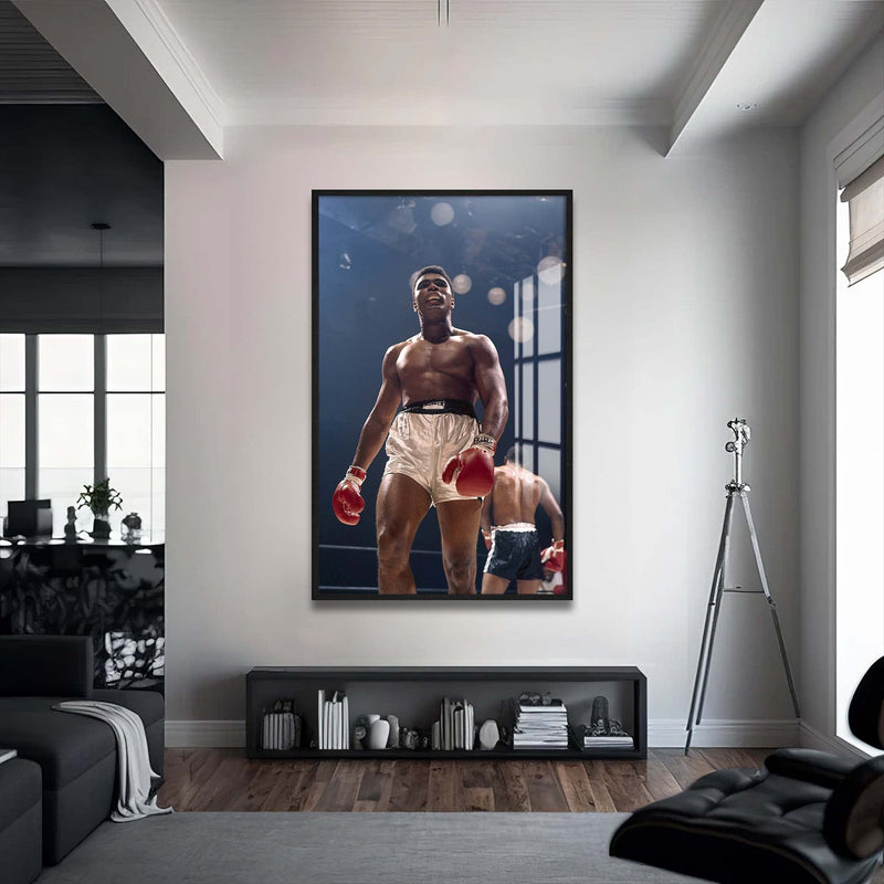 Artronauts Glass Print 72x46 cm | 28.3"x18.1" / Black Muhammad Ali - vs Floyd Patterson