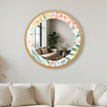 Artronauts Glass Print 40 cm ⌀ | 15.7" / Gold Floral - Tempered Glass Mirror