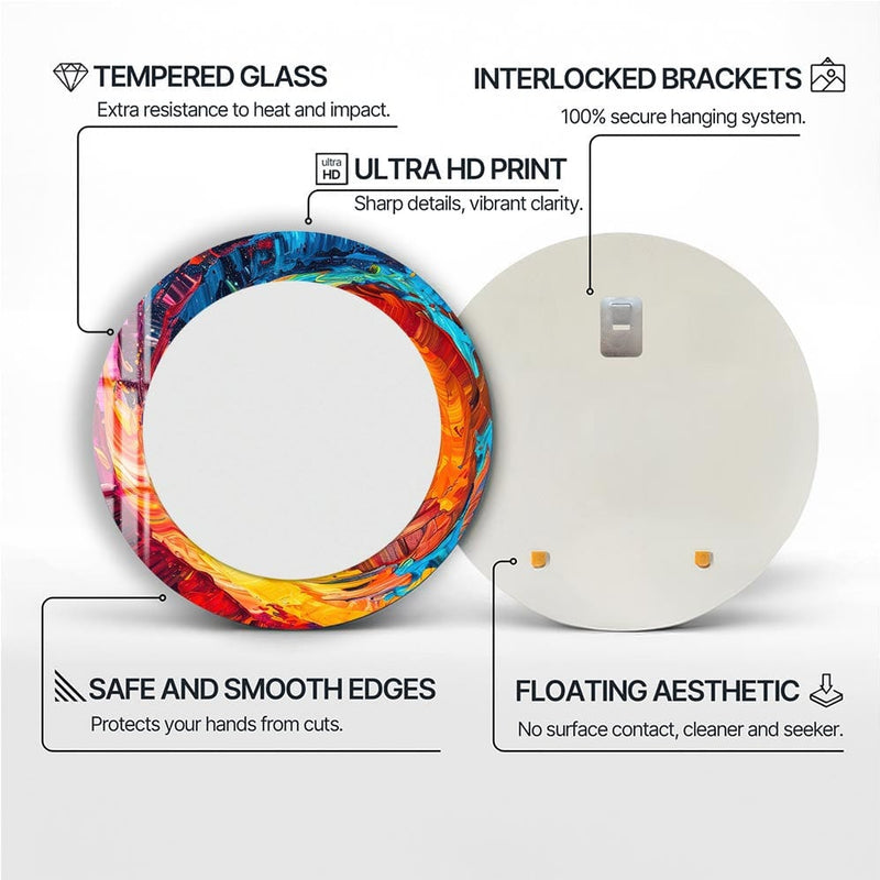 Artronauts Glass Print Colourful Abstract - Tempered Glass Mirror