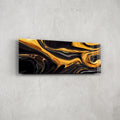 Artronauts Glass Print 92x36cm Abstract Gold & Black - Panoramic