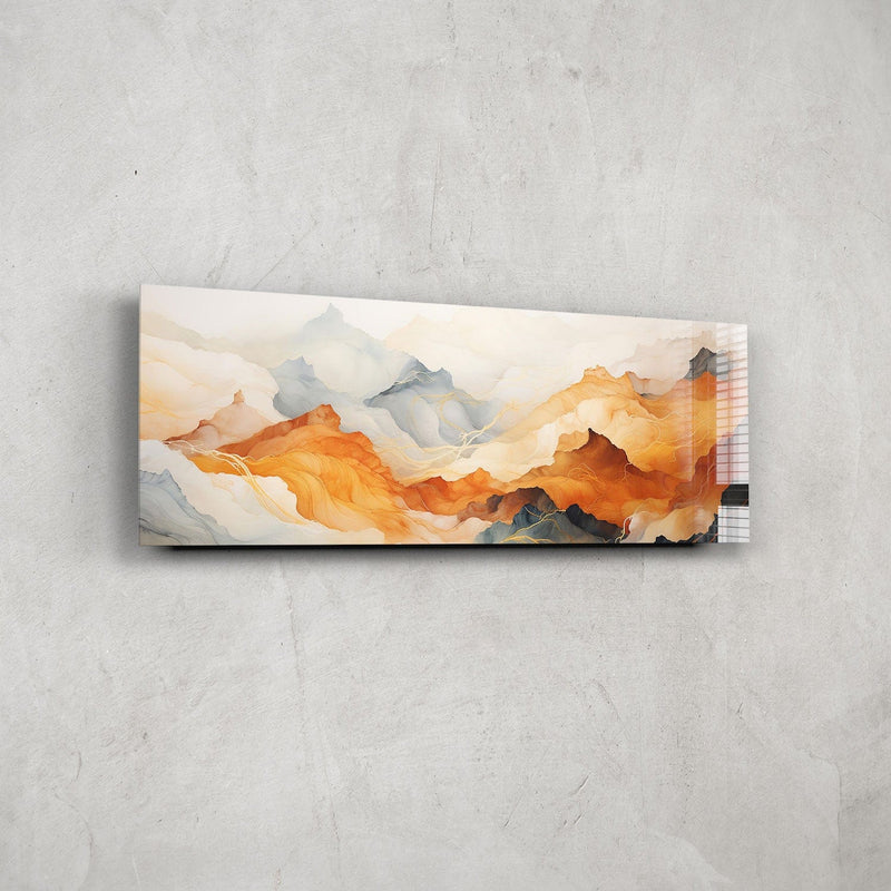 Artronauts Glass Print 92x36cm Abstract Mountains - Panoramic