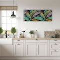 Artronauts Glass Print 92x36cm Colourful Tropical Leaves - Panoramic