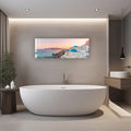 Artronauts Glass Print 92x36cm Greece Cave Houses - Panoramic