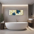 Artronauts Glass Print 92x36cm White & Blue Roses - Panoramic