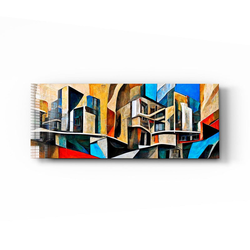 Artronauts Glass Print 92x36cm Colourful Apartments - Panoramic