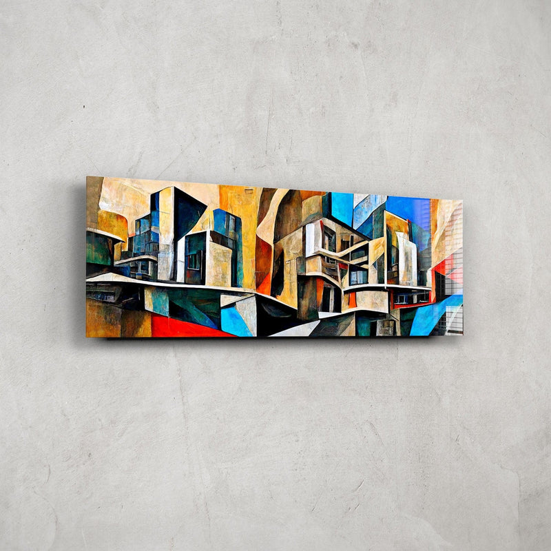 Artronauts Glass Print 92x36cm Colourful Apartments - Panoramic