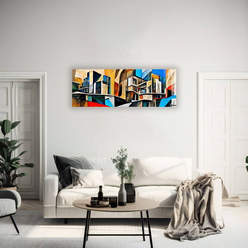 Artronauts Glass Print 92x36cm Colourful Apartments - Panoramic