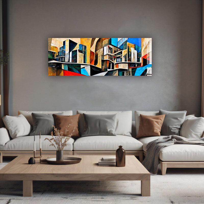 Artronauts Glass Print 92x36cm Colourful Apartments - Panoramic