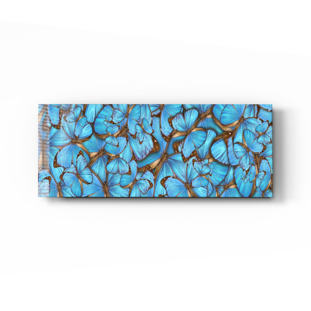 Artronauts Glass Print 92x36cm Floral Butterflies - Panoramic