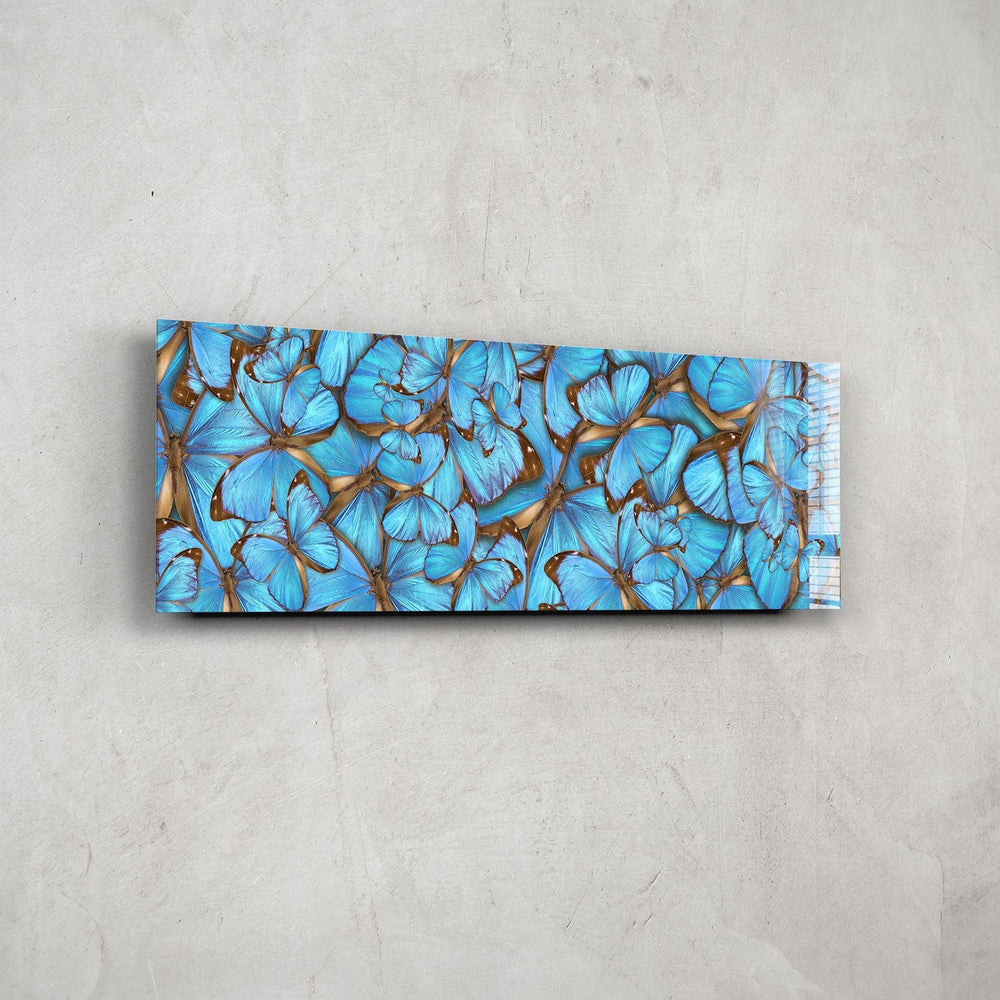 Artronauts Glass Print 92x36cm Floral Butterflies - Panoramic