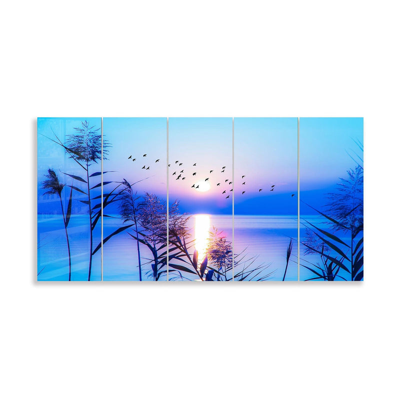 Artronauts Glass Print 92x180 cm | 36.5"x71.5" Deep Sunset