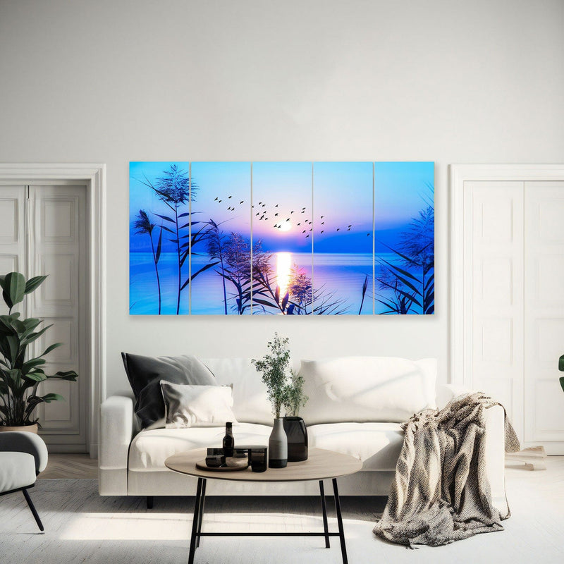 Artronauts Glass Print 92x180 cm | 36.5"x71.5" Deep Sunset