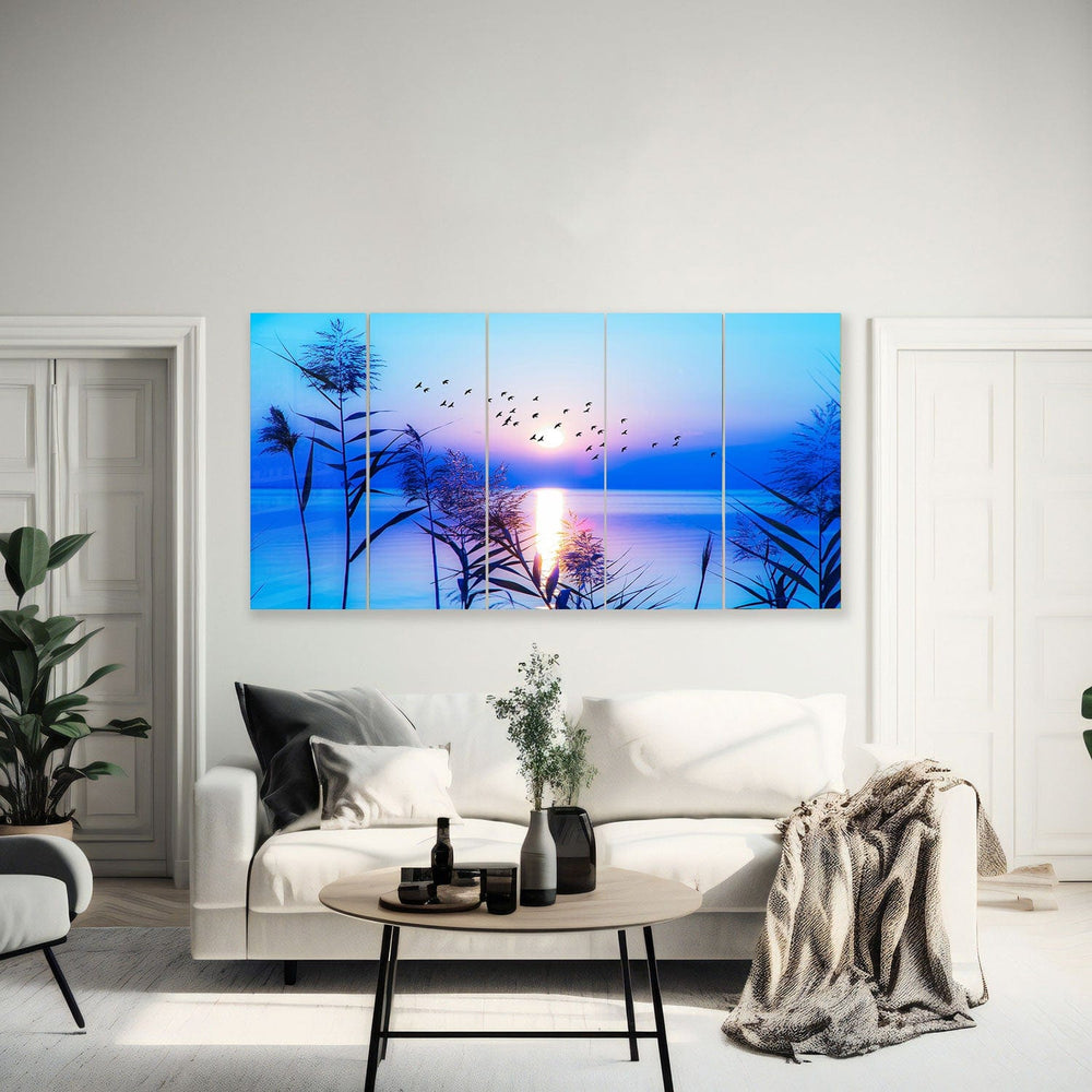 Artronauts Glass Print 92x180 cm | 36.5"x71.5" Deep Sunset