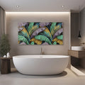 Artronauts Glass Print 92x180 cm | 36.5"x71.5" Tropical Leaves